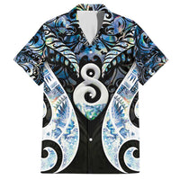 New Zealand Aotearoa Family Matching Short Sleeve Bodycon Dress and Hawaiian Shirt Pikorua Single Twist Green Paua Shell