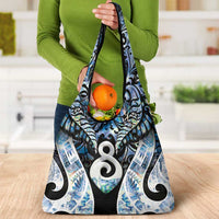New Zealand Aotearoa Grocery Bag Pikorua Single Twist Green Paua Shell
