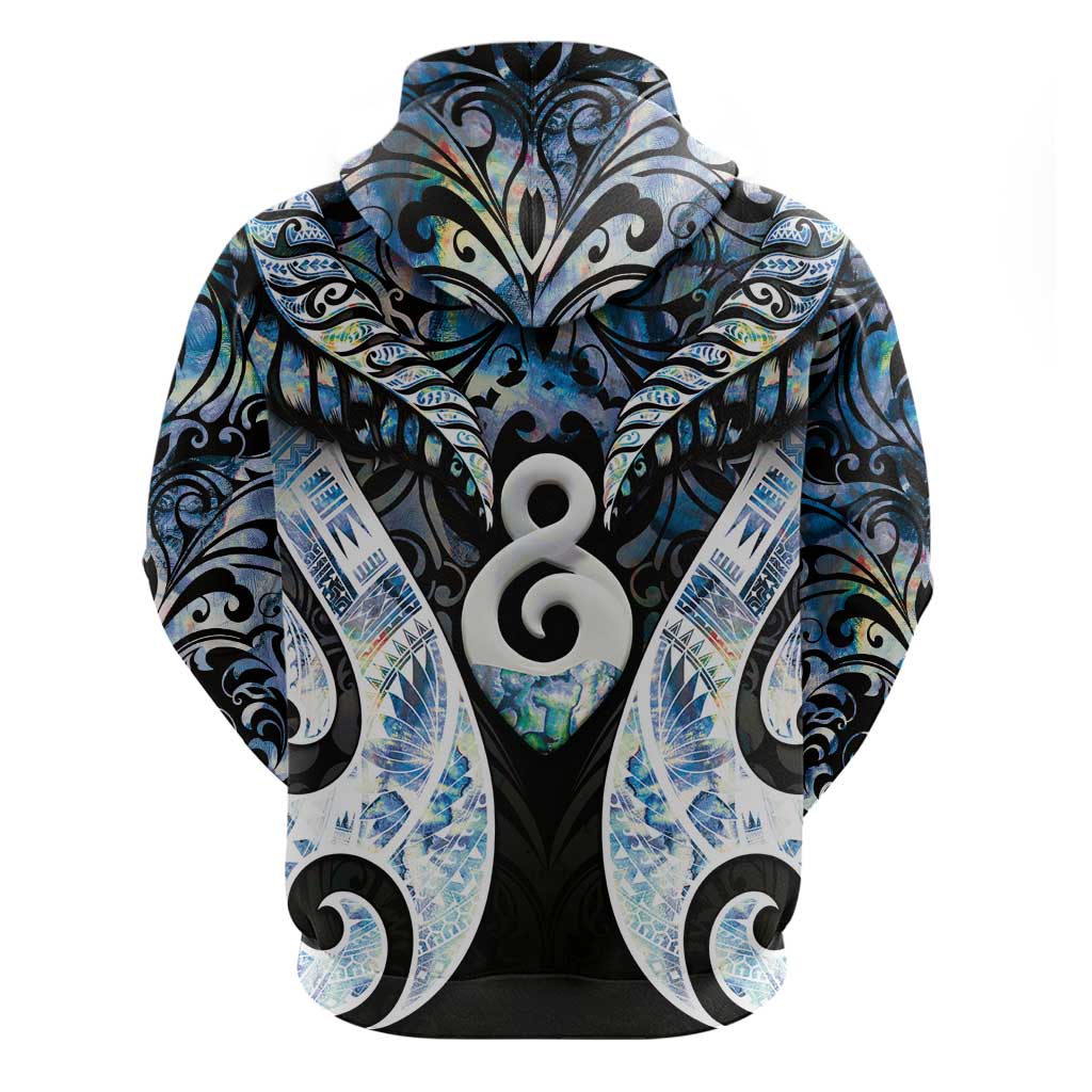 New Zealand Aotearoa Hoodie Pikorua Single Twist Green Paua Shell