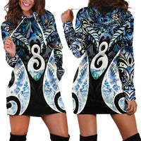 New Zealand Aotearoa Hoodie Dress Pikorua Single Twist Green Paua Shell
