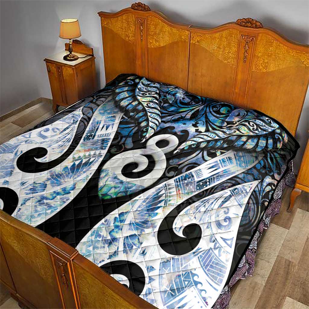 New Zealand Aotearoa Quilt Pikorua Single Twist Green Paua Shell