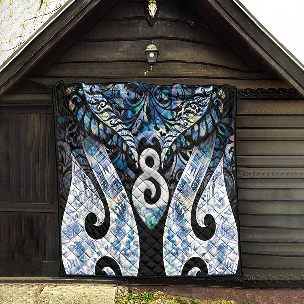 New Zealand Aotearoa Quilt Pikorua Single Twist Green Paua Shell