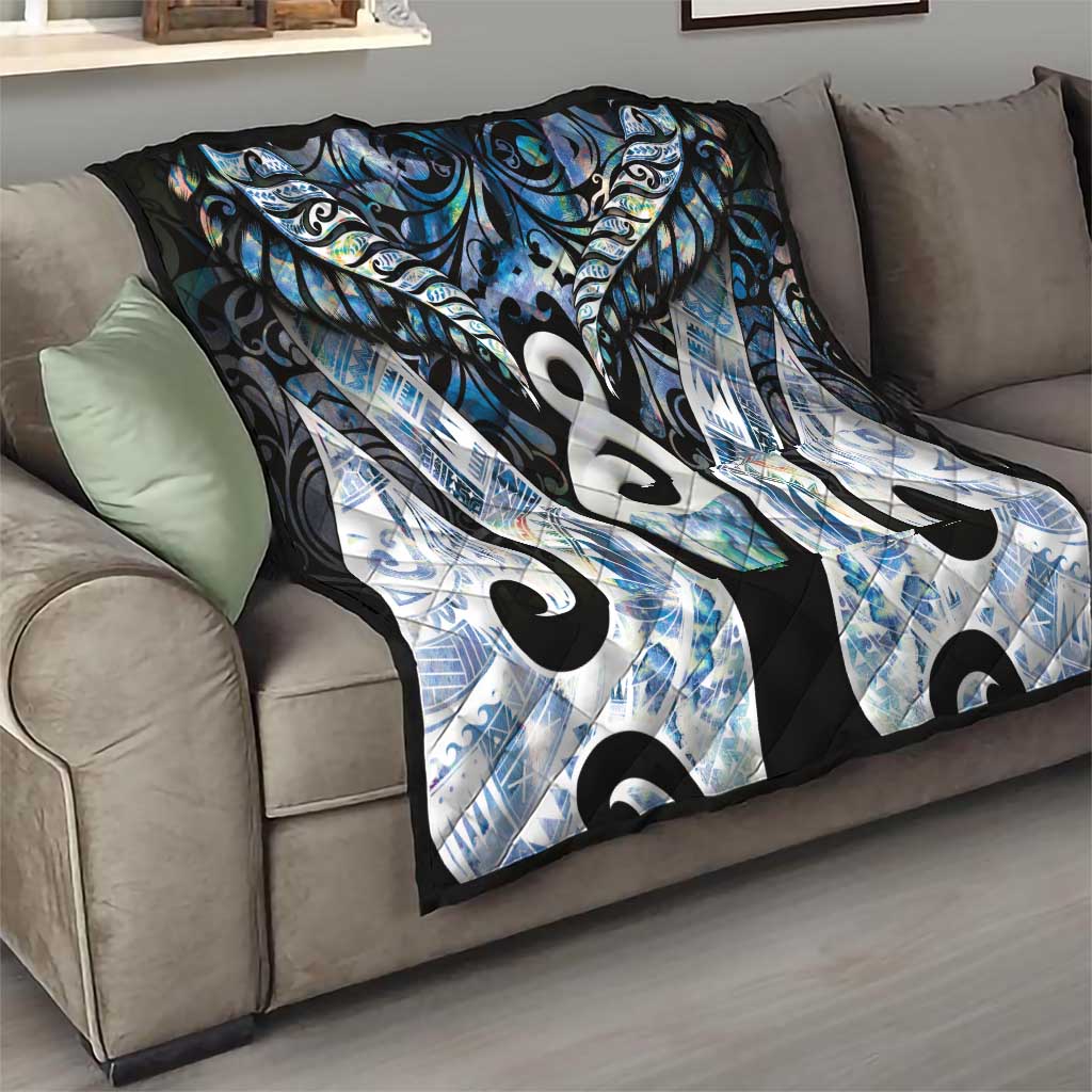 New Zealand Aotearoa Quilt Pikorua Single Twist Green Paua Shell