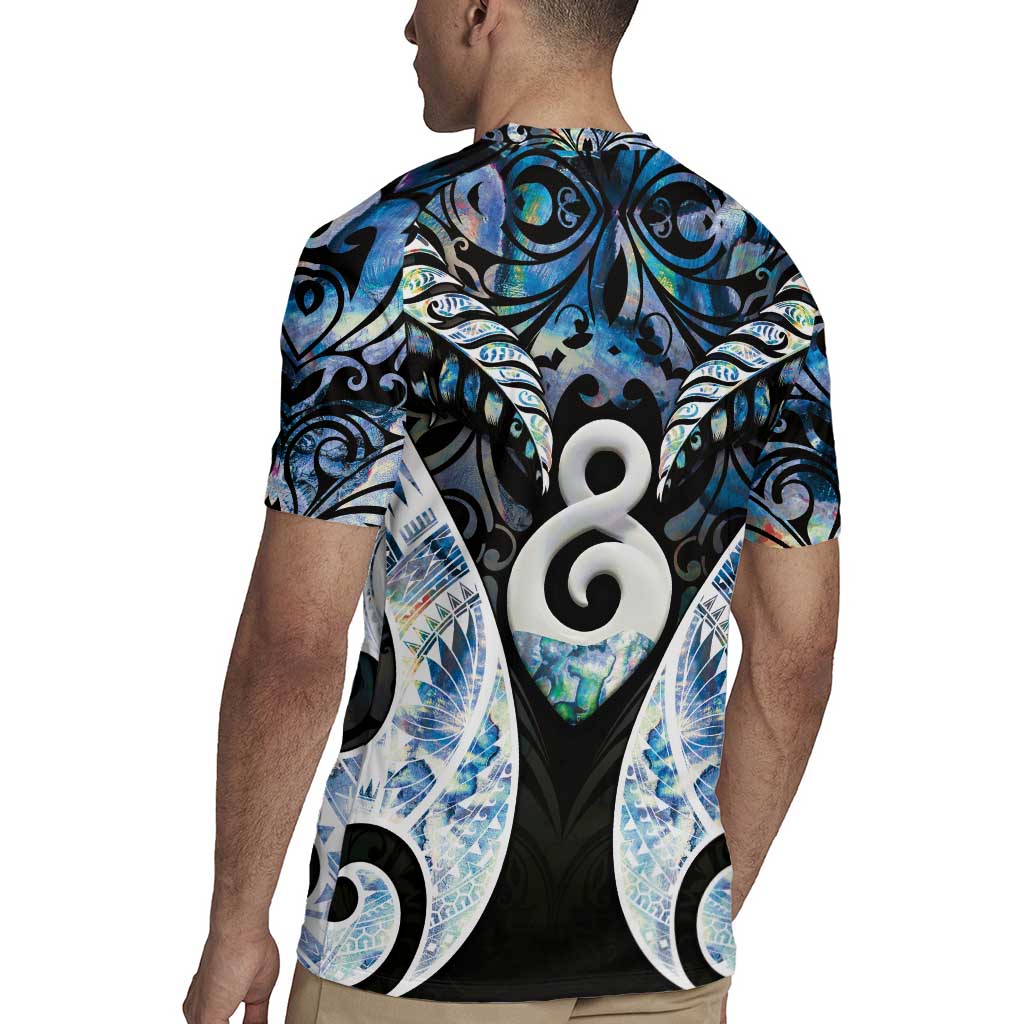 New Zealand Aotearoa Rugby Jersey Pikorua Single Twist Green Paua Shell