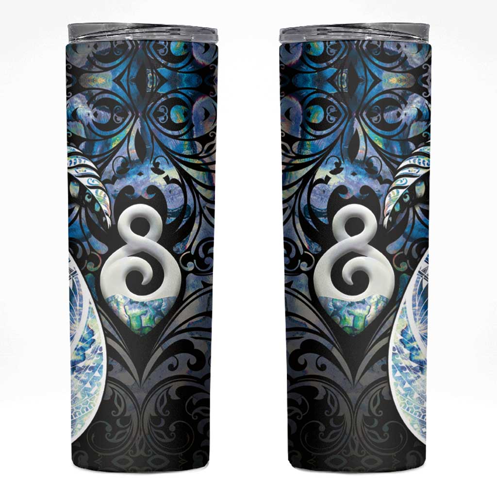 New Zealand Aotearoa Skinny Tumbler Pikorua Single Twist Green Paua Shell