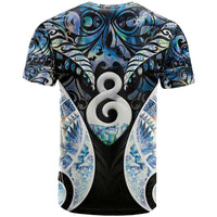 New Zealand Aotearoa T Shirt Pikorua Single Twist Green Paua Shell