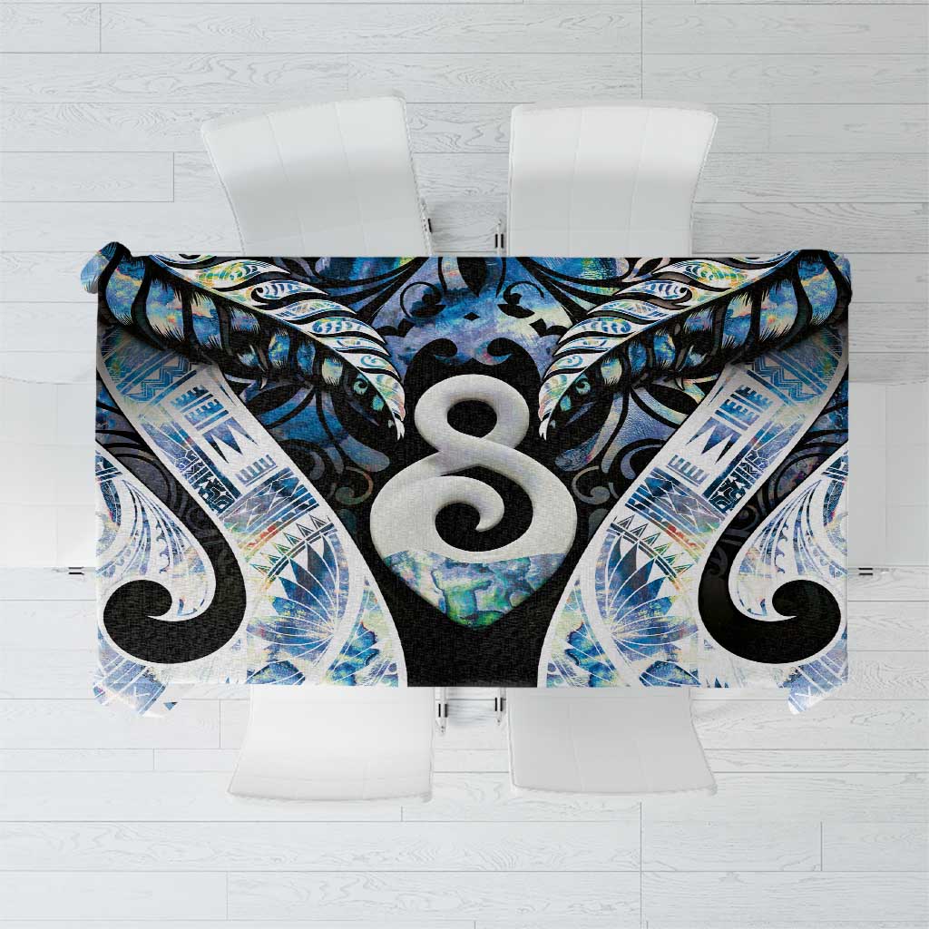 New Zealand Aotearoa Tablecloth Pikorua Single Twist Green Paua Shell