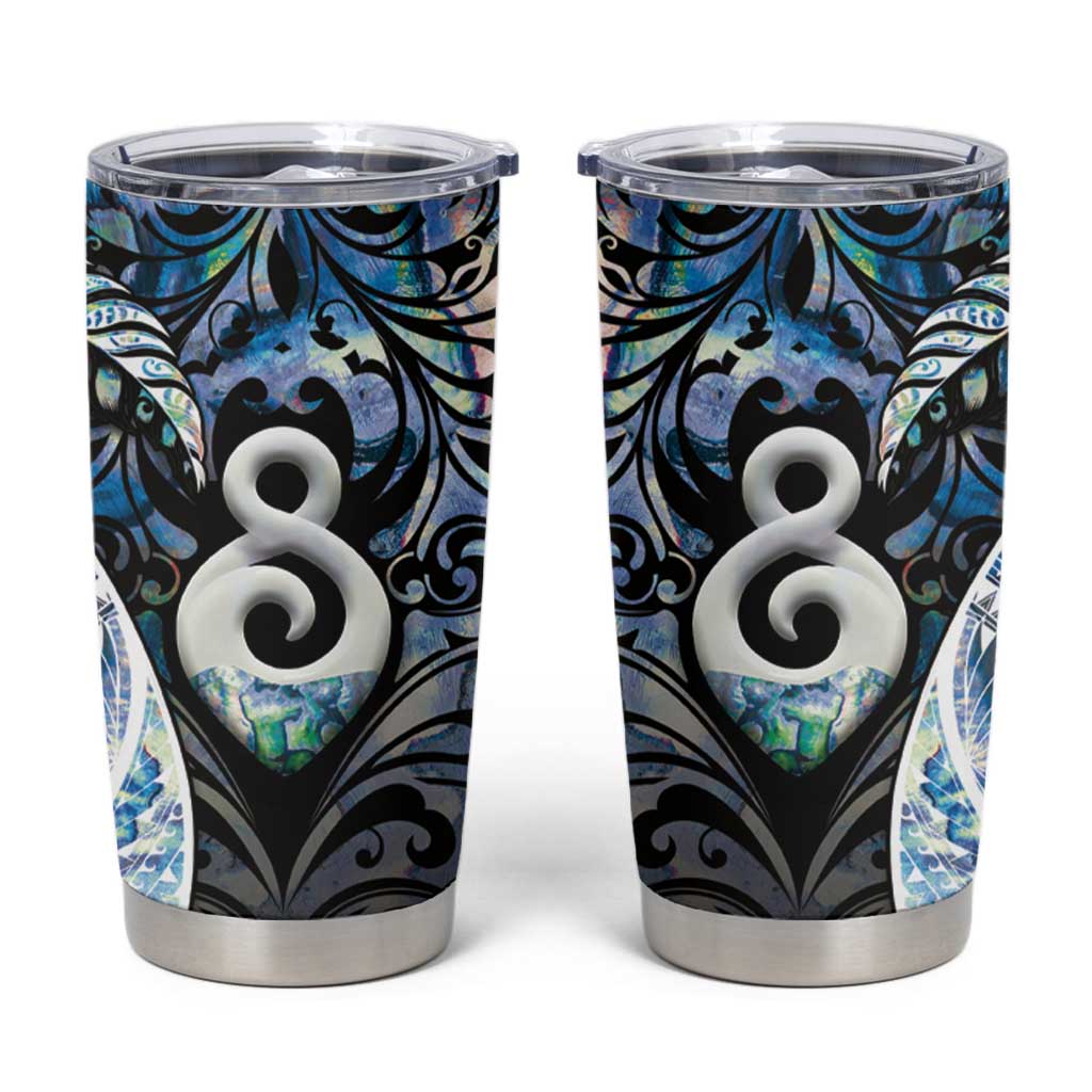 New Zealand Aotearoa Tumbler Cup Pikorua Single Twist Green Paua Shell