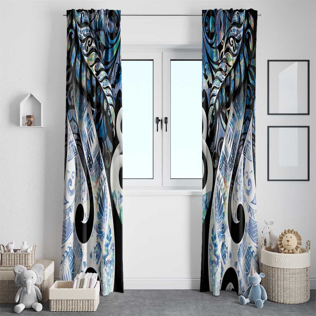 New Zealand Aotearoa Window Curtain Pikorua Single Twist Green Paua Shell