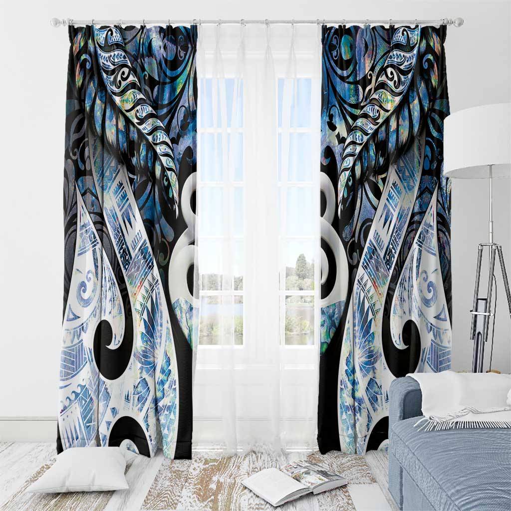 New Zealand Aotearoa Window Curtain Pikorua Single Twist Green Paua Shell