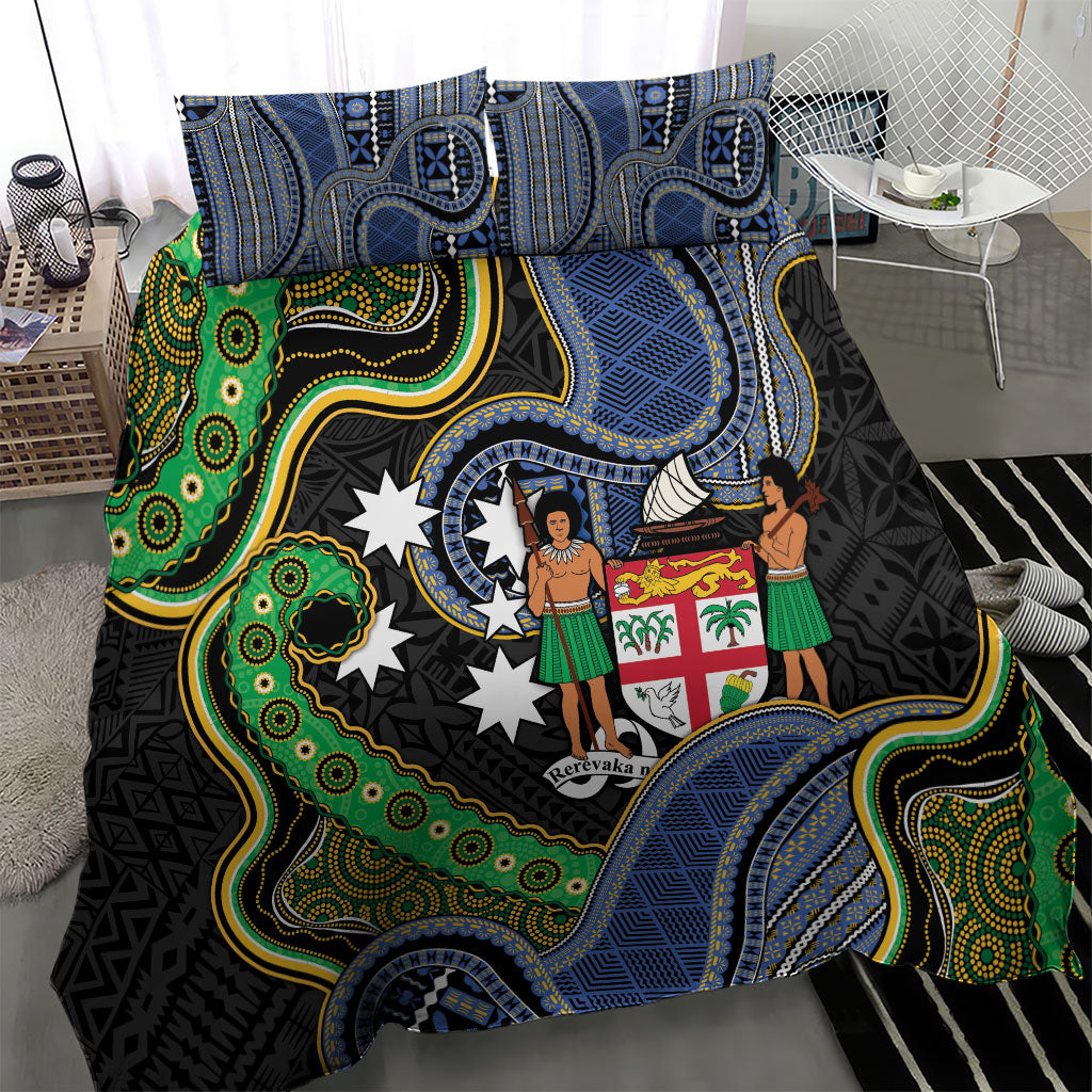 South Sea Islanders And Fiji Bedding Set Fijian Coat Of Arms And Southern Cross DT05 - Polynesian Pride