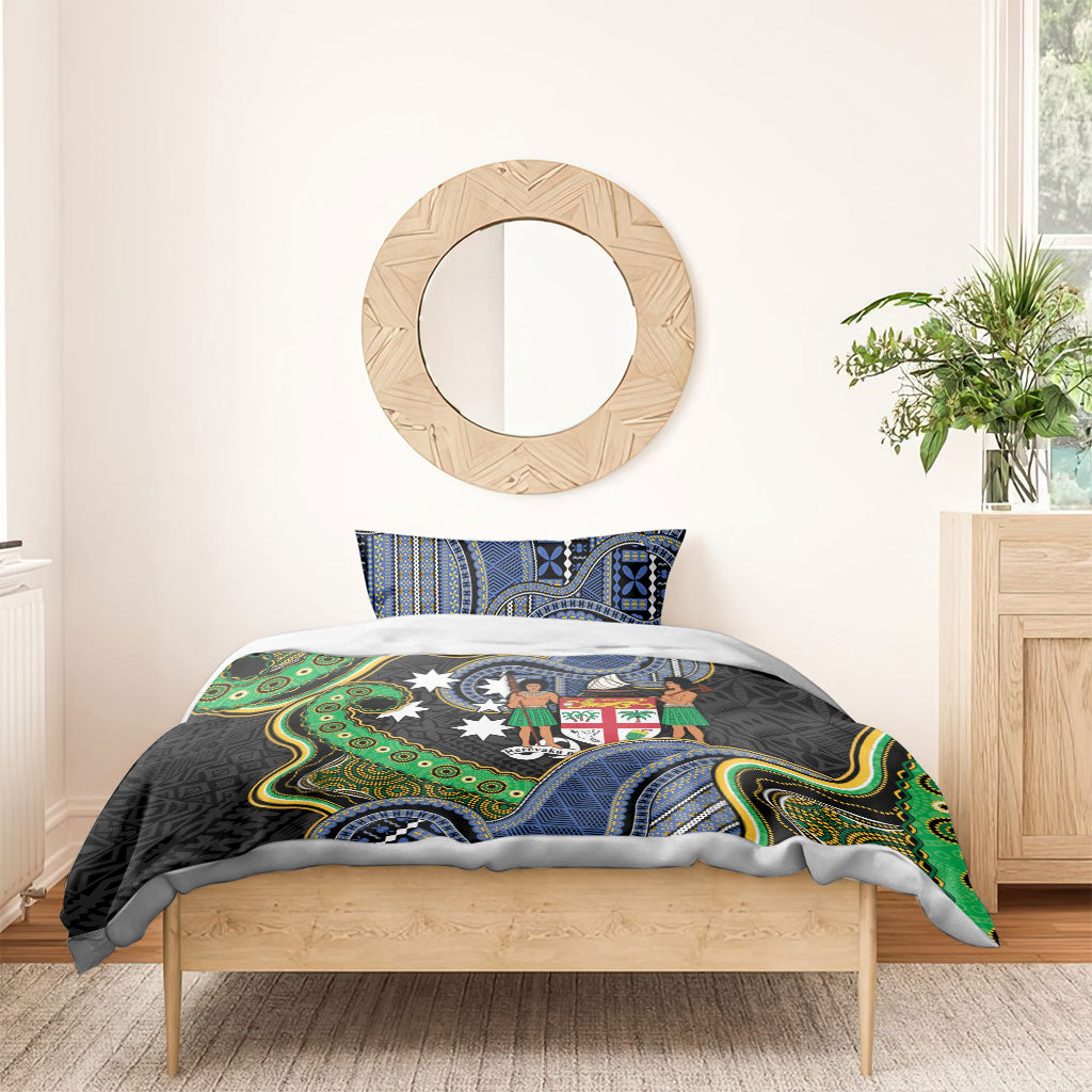South Sea Islanders And Fiji Bedding Set Fijian Coat Of Arms And Southern Cross DT05 - Polynesian Pride