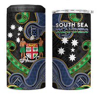 South Sea Islanders And Fiji 4 in 1 Can Cooler Tumbler Fijian Coat Of Arms And Southern Cross DT05 One Size: 16 oz Black - Polynesian Pride