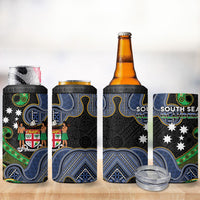 South Sea Islanders And Fiji 4 in 1 Can Cooler Tumbler Fijian Coat Of Arms And Southern Cross DT05 - Polynesian Pride