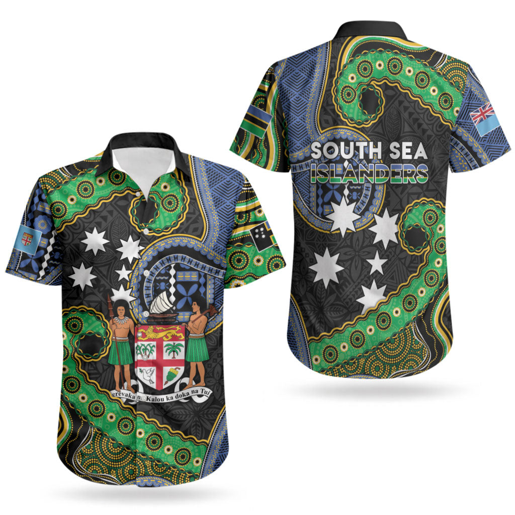 South Sea Islanders And Fiji Couples Matching Summer Maxi Dress and Hawaiian Shirt Fijian Coat Of Arms And Southern Cross DT05 - Polynesian Pride