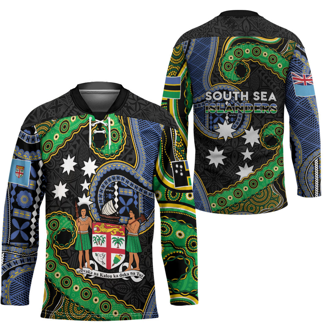 South Sea Islanders And Fiji Hockey Jersey Fijian Coat Of Arms And Southern Cross DT05 - Polynesian Pride