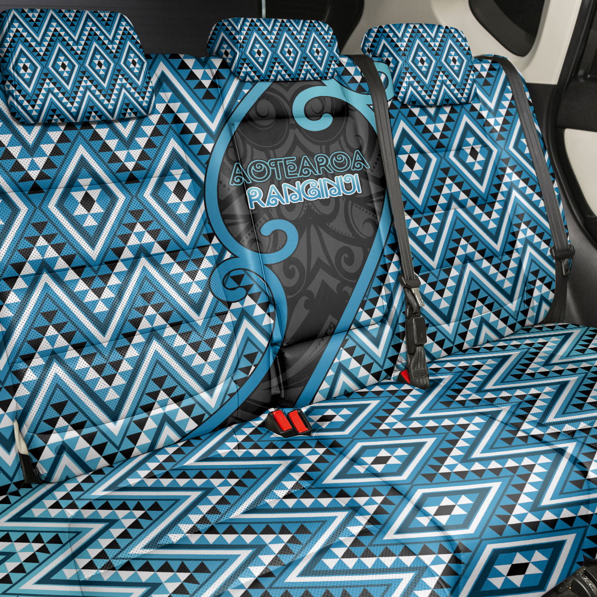 Aotearoa Atua Ranginui Back Car Seat Cover Maori Sky Father Koru Patterns