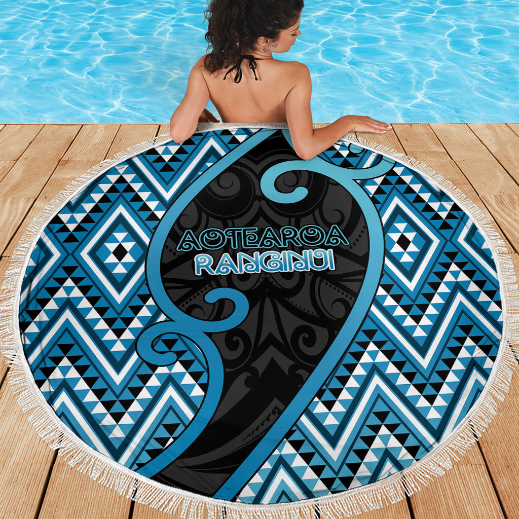 Aotearoa Atua Ranginui Beach Blanket Maori Sky Father Koru Patterns