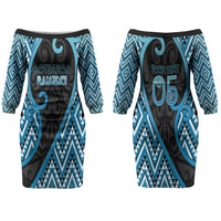 Custom Aotearoa Atua Ranginui Couples Matching Off The Shoulder Long Sleeve Dress and Long Sleeve Button Shirt Maori Sky Father Koru Patterns