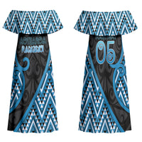 Custom Aotearoa Atua Ranginui Family Matching Off Shoulder Maxi Dress and Hawaiian Shirt Maori Sky Father Koru Patterns