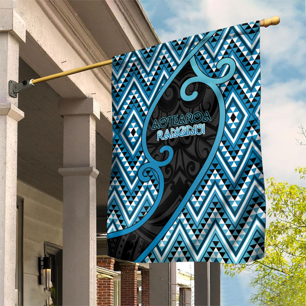 Aotearoa Atua Ranginui Garden Flag Maori Sky Father Koru Patterns DT05 House Flag Blue - Polynesian Pride