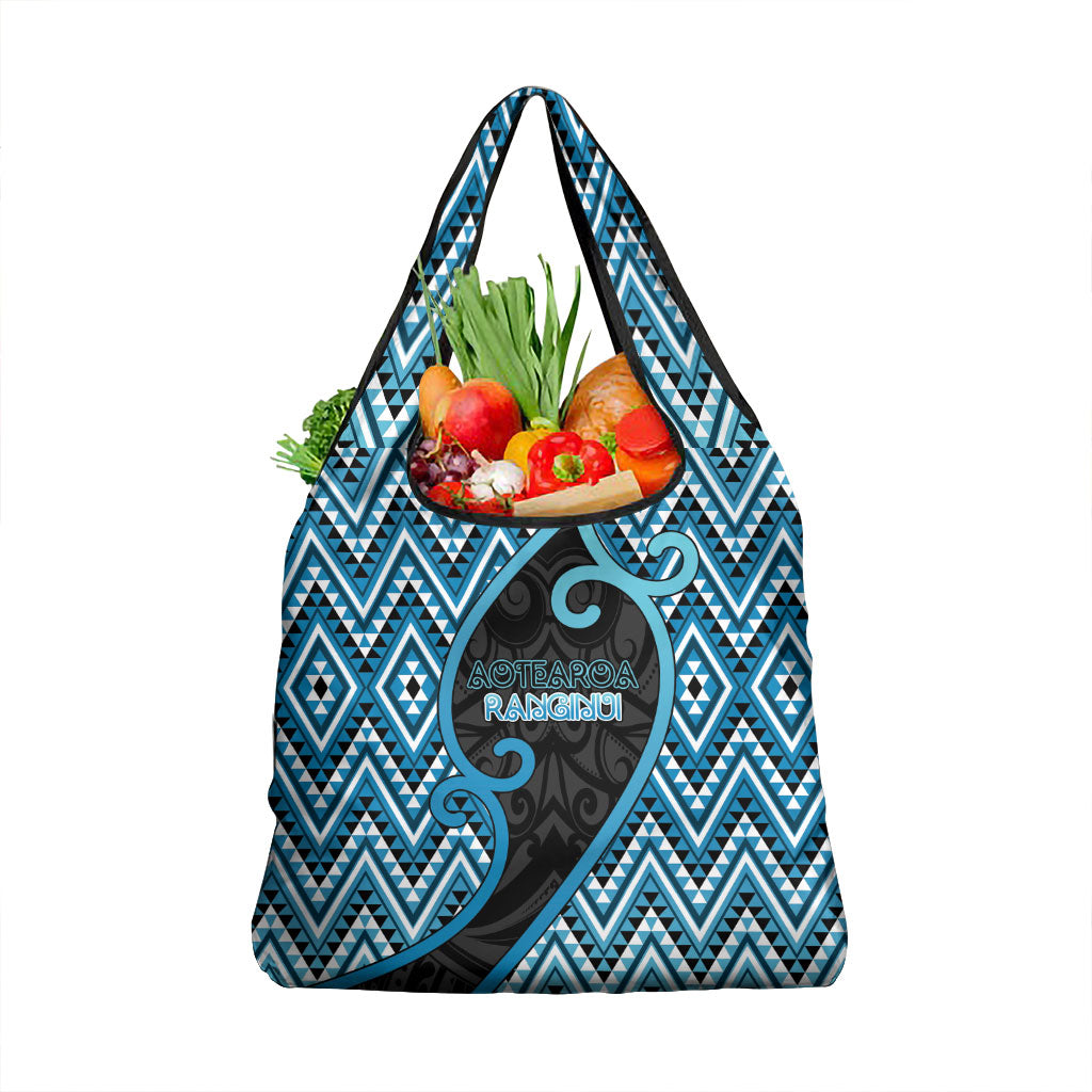 Aotearoa Atua Ranginui Grocery Bag Maori Sky Father Koru Patterns