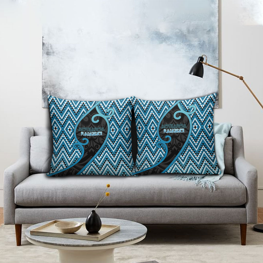 Aotearoa Atua Ranginui Pillow Cover Maori Sky Father Koru Patterns