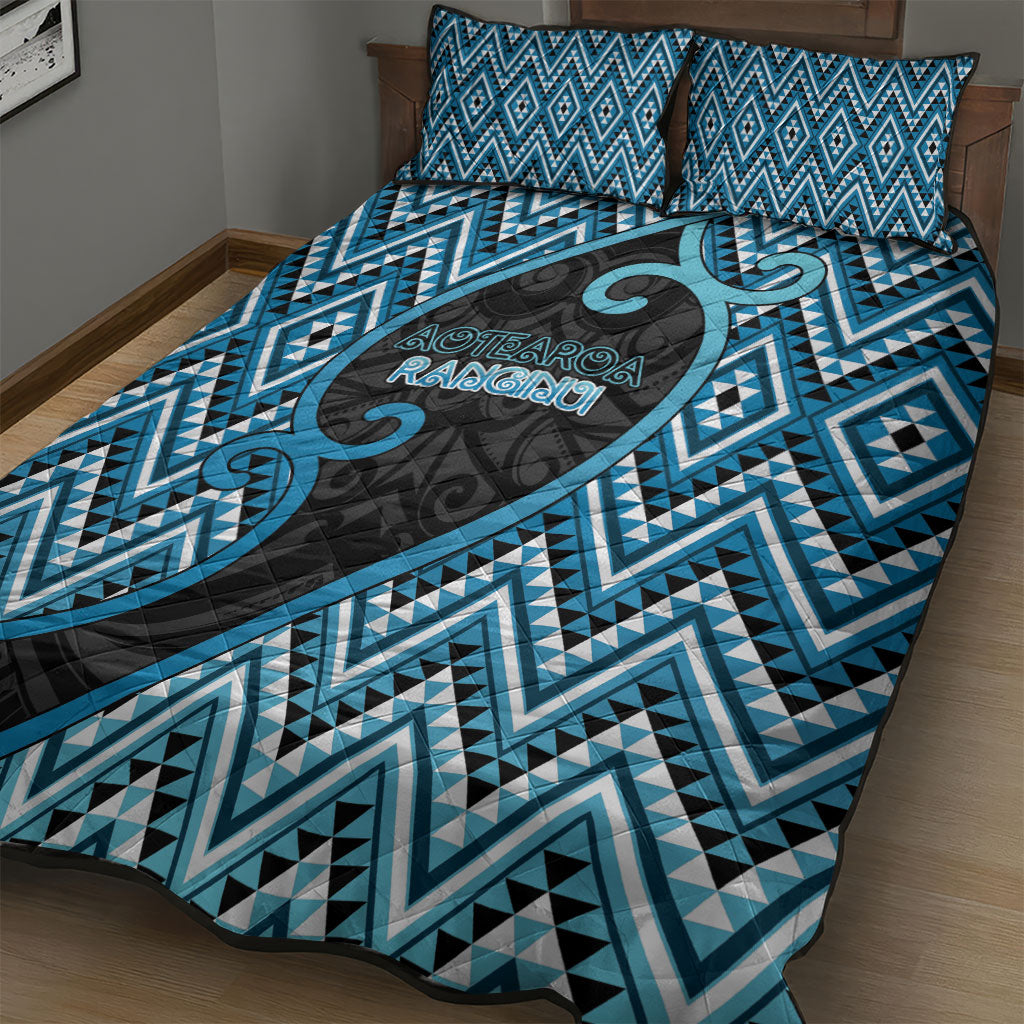 Aotearoa Atua Ranginui Quilt Bed Set Maori Sky Father Koru Patterns