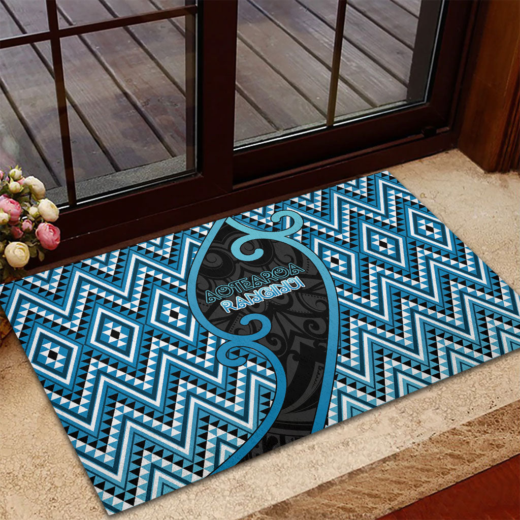Aotearoa Atua Ranginui Rubber Doormat Maori Sky Father Koru Patterns