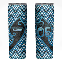 Custom Aotearoa Atua Ranginui Skinny Tumbler Maori Sky Father Koru Patterns