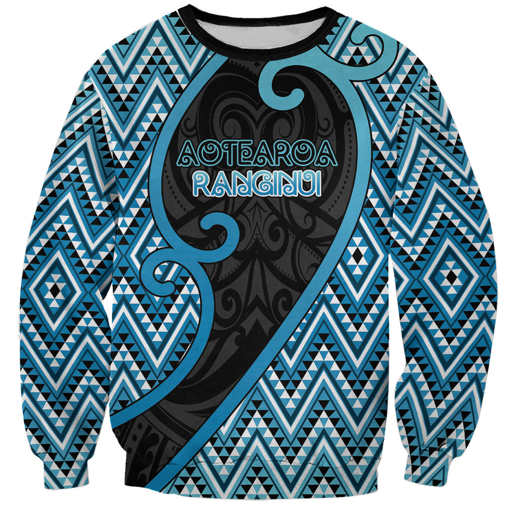 Custom Aotearoa Atua Ranginui Sweatshirt Maori Sky Father Koru Patterns DT05 Unisex Blue - Polynesian Pride