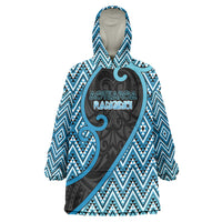 Custom Aotearoa Atua Ranginui Wearable Blanket Hoodie Maori Sky Father Koru Patterns