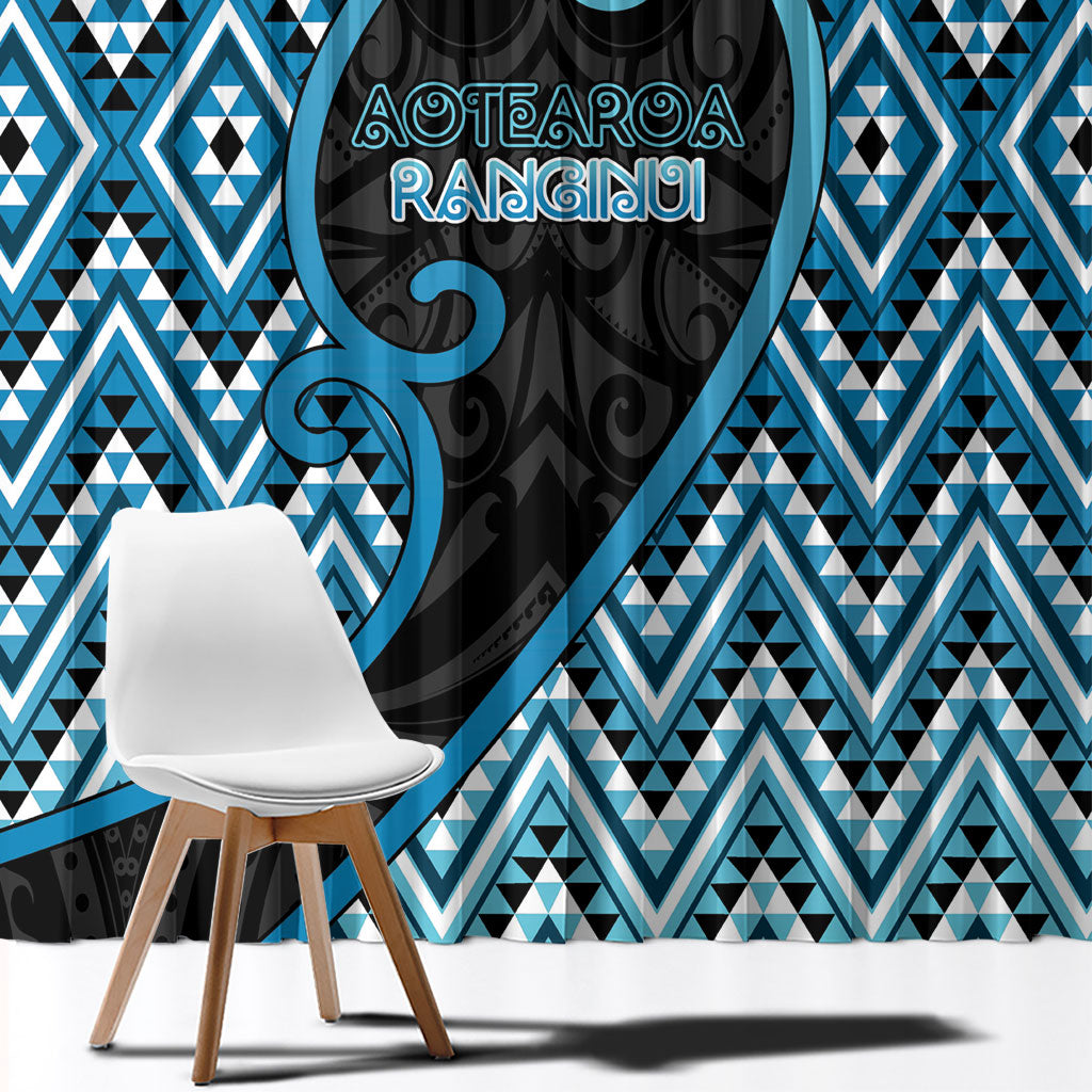 Aotearoa Atua Ranginui Window Curtain Maori Sky Father Koru Patterns