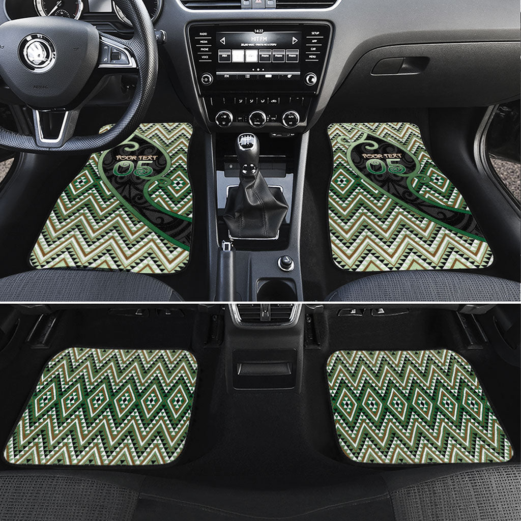Custom Aotearoa Atua Papatuanuku Car Mats Earth Mother Father Koru Patterns DT05 Set 4pcs Green - Polynesian Pride