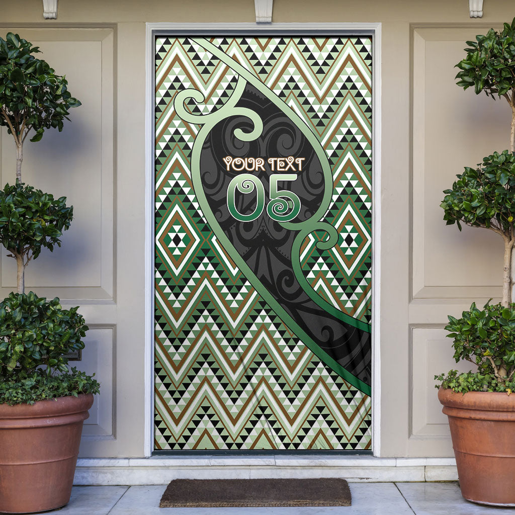 Custom Aotearoa Atua Papatuanuku Door Cover Earth Mother Father Koru Patterns