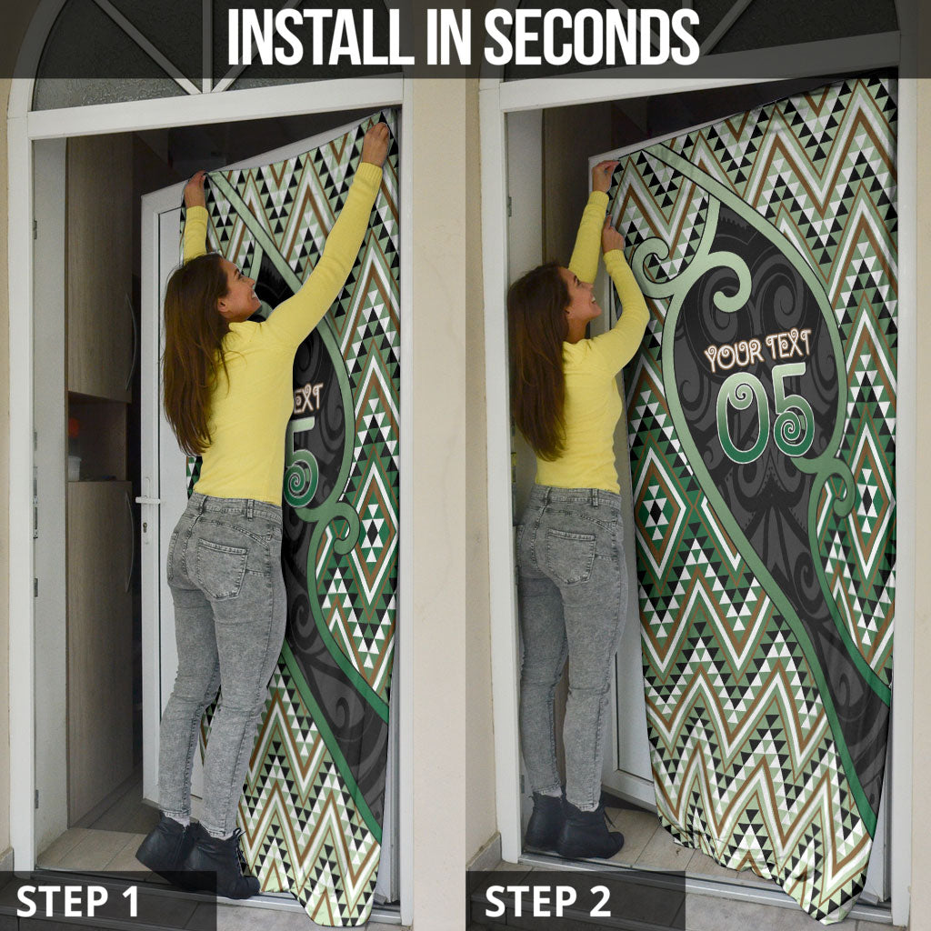 Custom Aotearoa Atua Papatuanuku Door Cover Earth Mother Father Koru Patterns