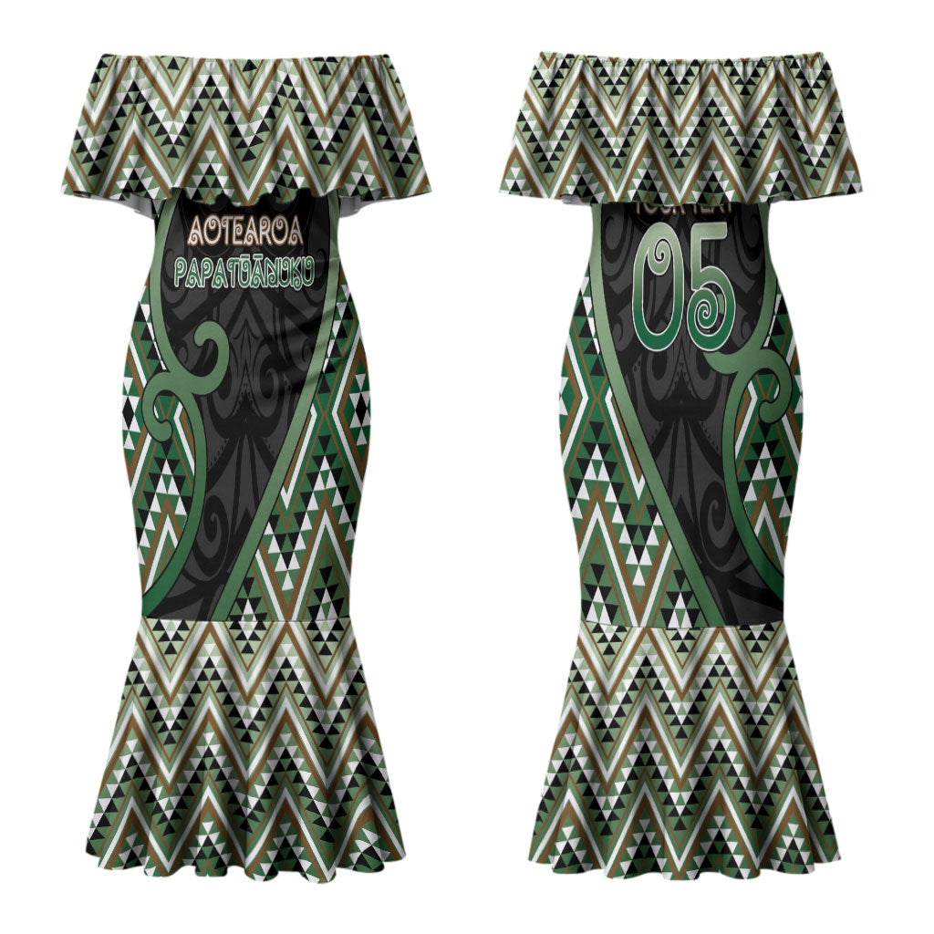 Custom Aotearoa Atua Papatuanuku Family Matching Mermaid Dress and Hawaiian Shirt Earth Mother Father Koru Patterns