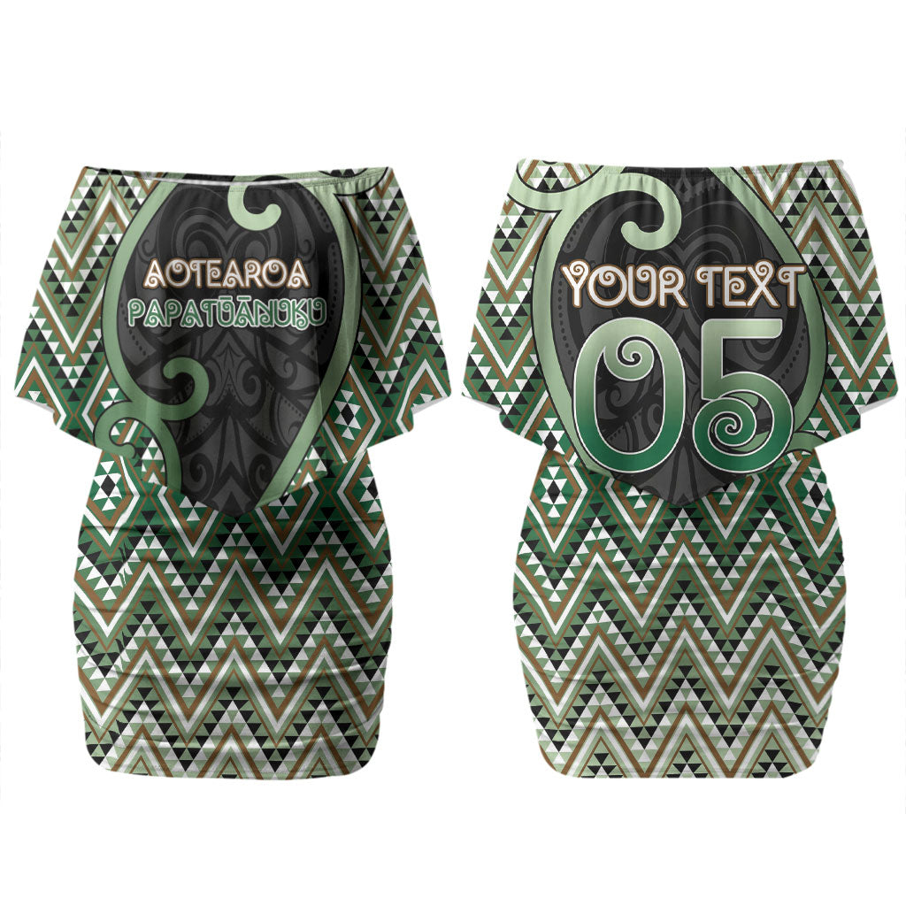 Custom Aotearoa Atua Papatuanuku Family Matching Off Shoulder Short Dress and Hawaiian Shirt Earth Mother Father Koru Patterns