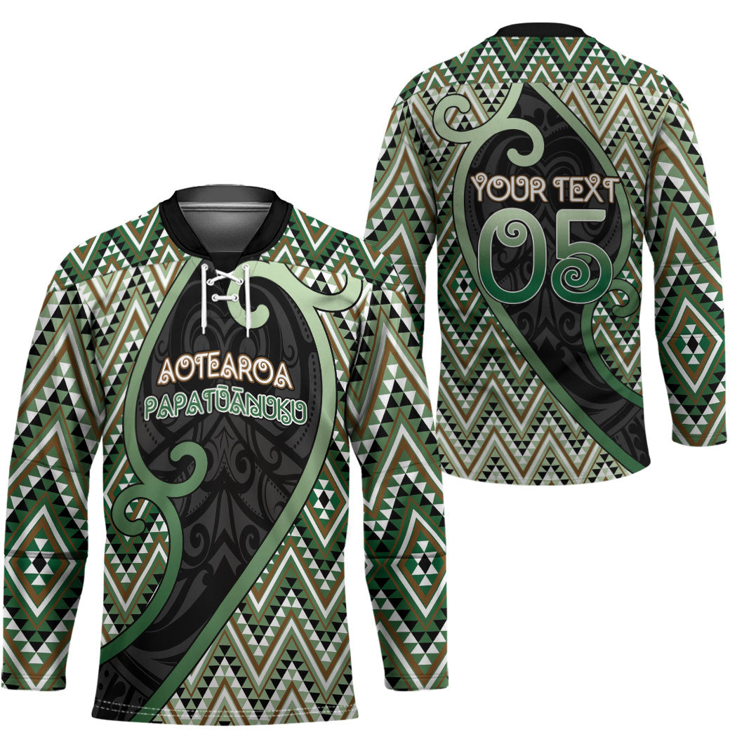 Custom Aotearoa Atua Papatuanuku Hockey Jersey Earth Mother Father Koru Patterns