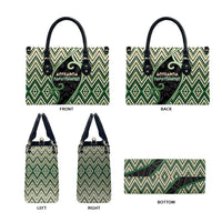 Aotearoa Atua Papatuanuku Leather Bag Earth Mother Father Koru Patterns