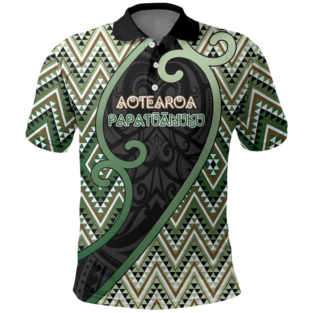 Custom Aotearoa Atua Papatuanuku Polo Shirt Earth Mother Father Koru Patterns