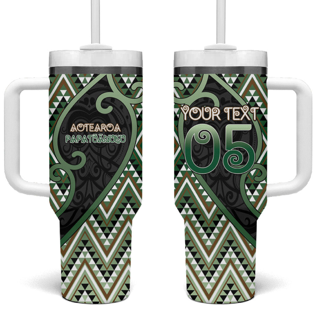 Custom Aotearoa Atua Papatuanuku Tumbler With Handle Earth Mother Father Koru Patterns