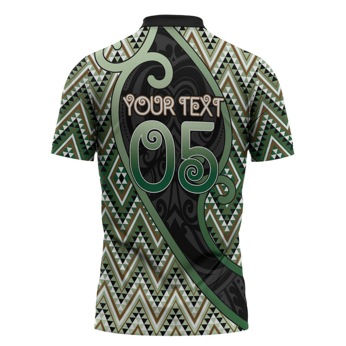 Custom Aotearoa Atua Papatuanuku Zipper Polo Shirt Earth Mother Father Koru Patterns