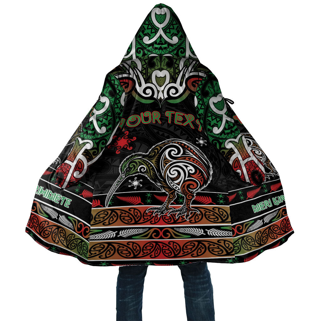 Personalised Ngai Tuhoe Aotearoa Meri Kirihimete Cloak Maori Kiwi Bird Silver Fern Koru Pattern DT05 Unisex Multicolor - Polynesian Pride