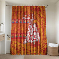 French Polynesia Christmas Bathroom Set Seashell Xmas Tree Tribal Waves - Polynesian Pride