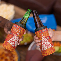 French Polynesia Christmas 4 in 1 Can Cooler Tumbler Seashell Xmas Tree Tribal Waves - Polynesian Pride