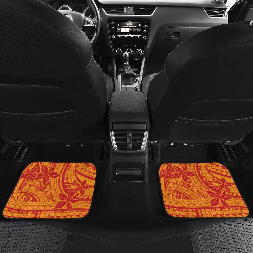 French Polynesia Christmas Car Mats Seashell Xmas Tree Tribal Waves - Polynesian Pride