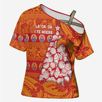 French Polynesia Christmas Cross Shoulder Shirt Seashell Xmas Tree Tribal Waves - Polynesian Pride