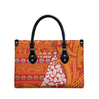 French Polynesia Christmas Leather Bag Seashell Xmas Tree Tribal Waves - undefined