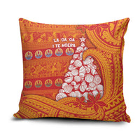 French Polynesia Christmas Pillow Cover Seashell Xmas Tree Tribal Waves - Polynesian Pride